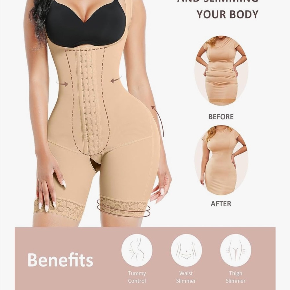 Beige Shapewear Bodysuit - Picture 4 of 5